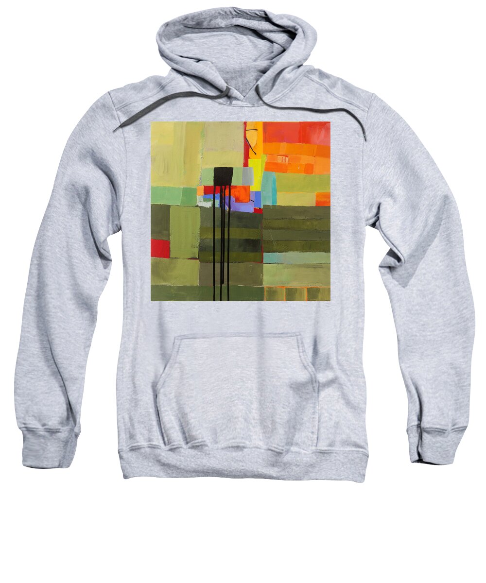 Abstract Art Sweatshirt featuring the painting Stripes and Dips 1 by Jane Davies