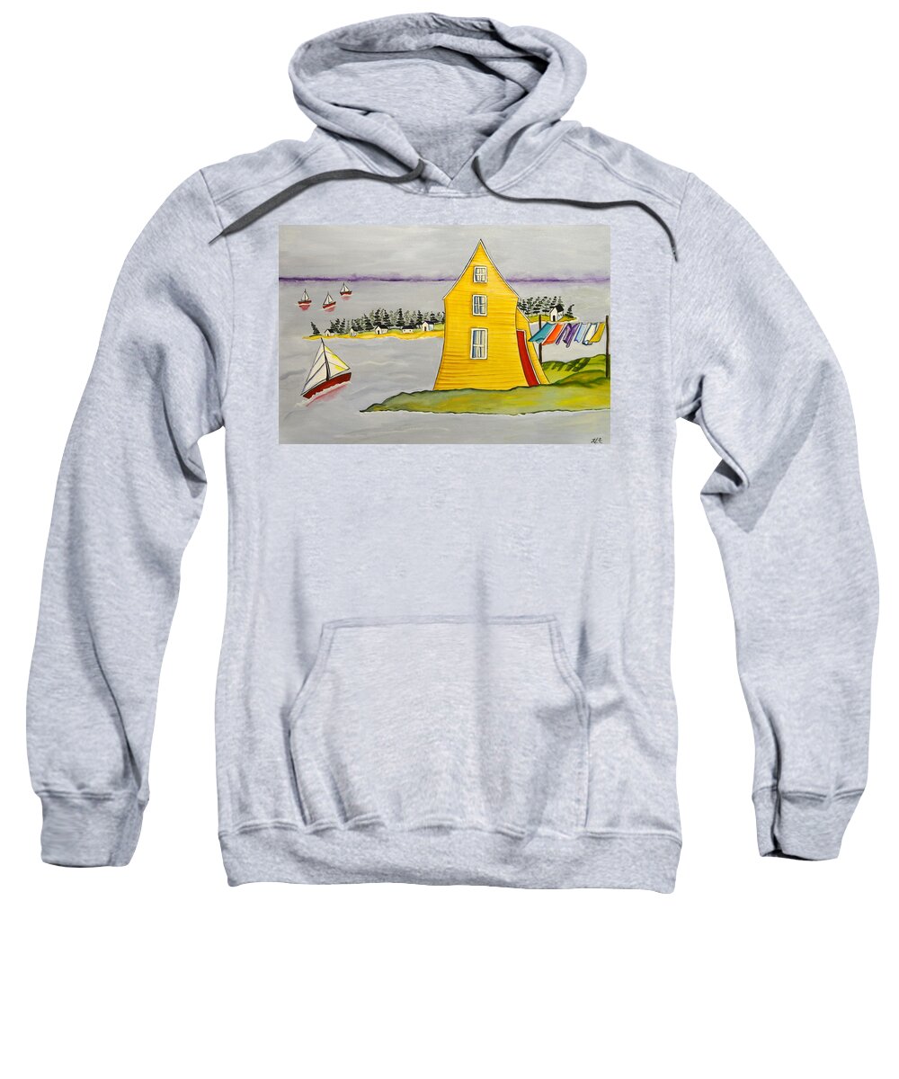 Abstract Sweatshirt featuring the painting Summer Breeze by Heather Lovat-Fraser