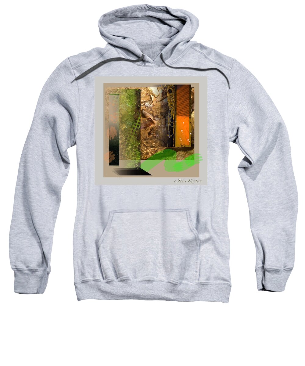 Prints Sweatshirt featuring the mixed media Summer Creek by Janis Kirstein