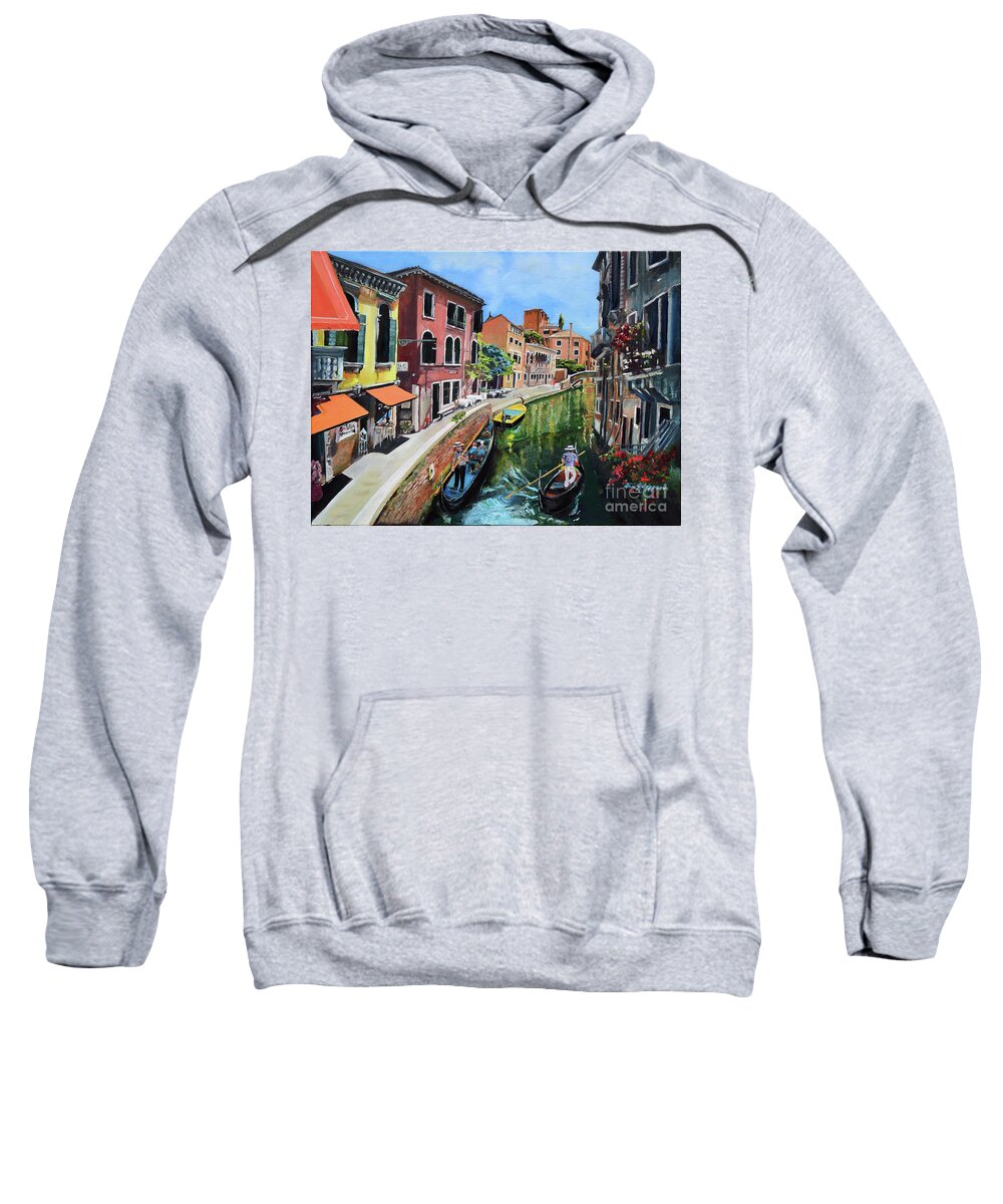 Venice Sweatshirt featuring the painting Summer in Venice - Venezia - Dreaming of Italy by Jan Dappen