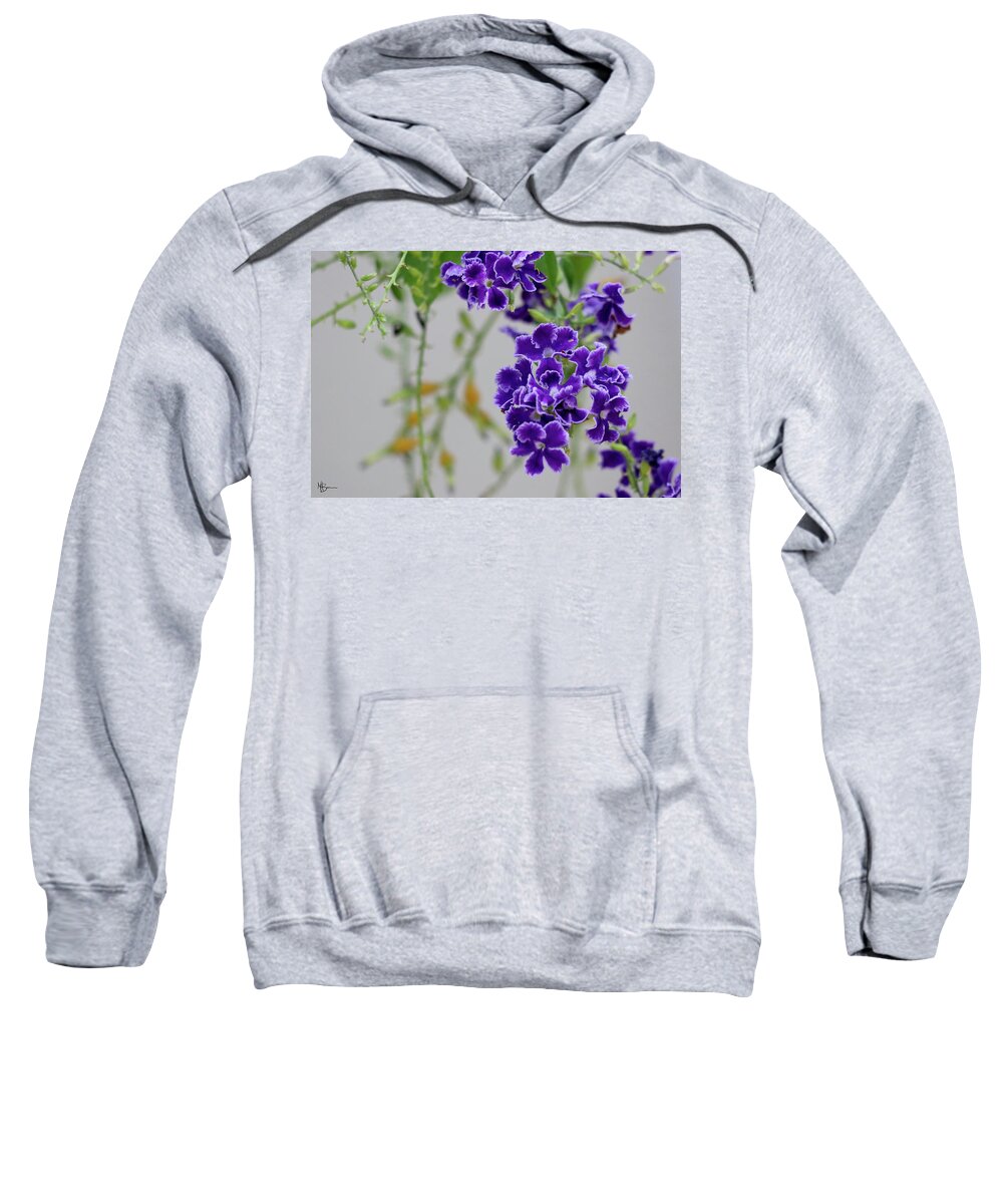 Flower Sweatshirt featuring the photograph Summer Purple Bloom by Mary Anne Delgado
