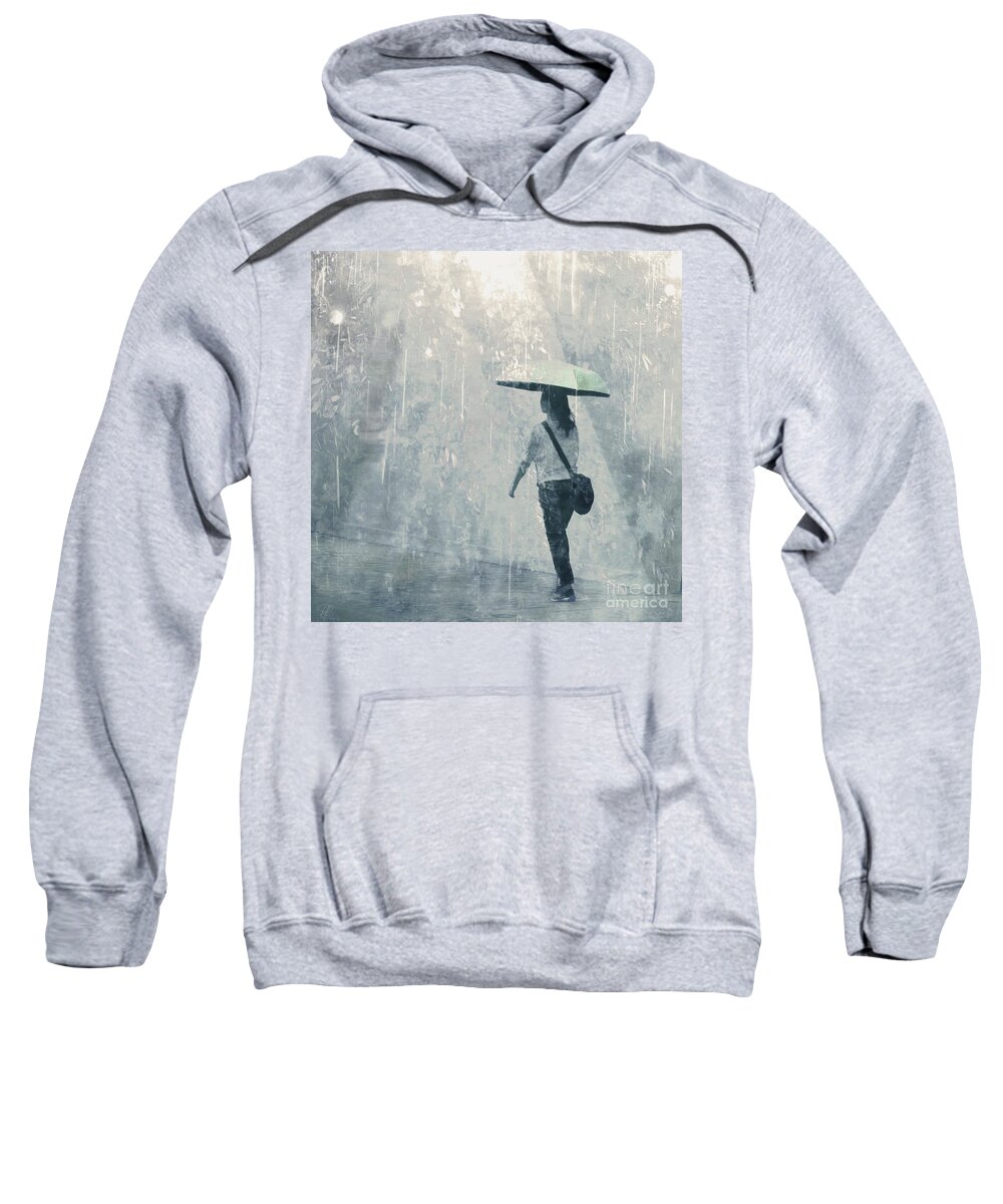 Rain Sweatshirt featuring the photograph Summer rain by LemonArt Photography