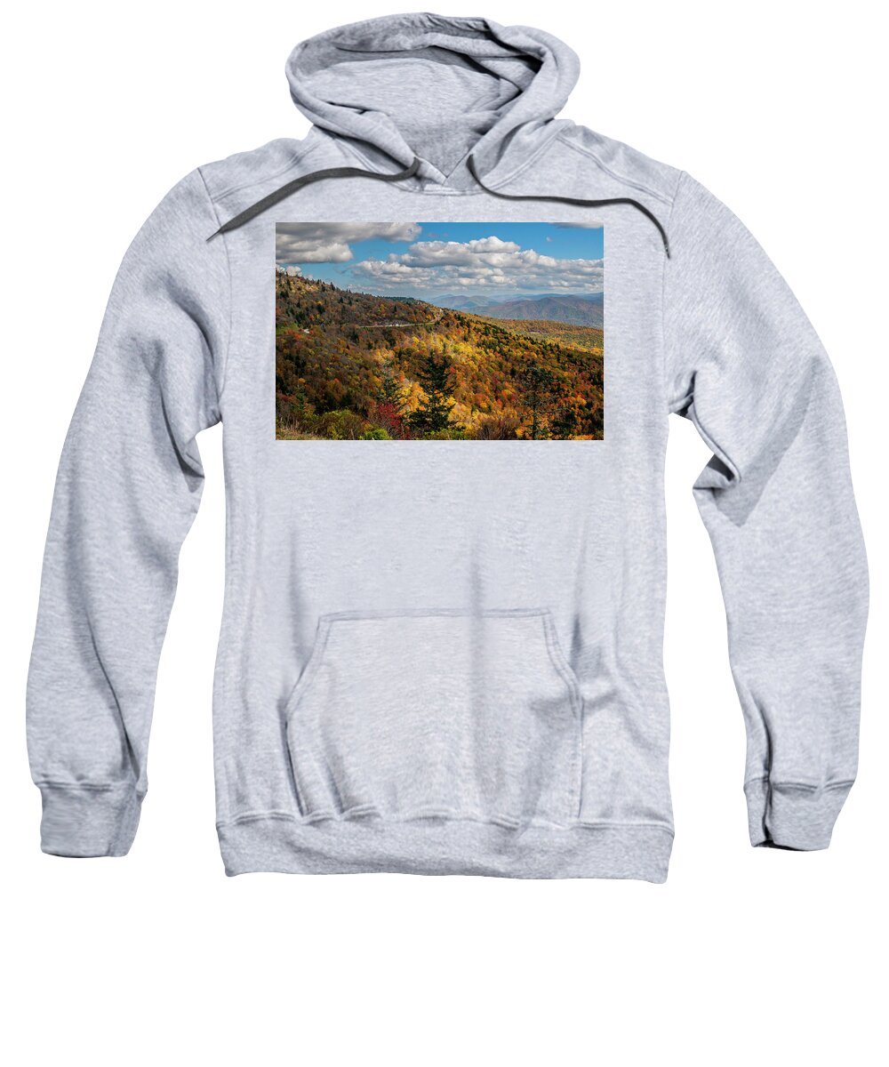 Blue Ridge Parkway Sweatshirt featuring the photograph Sun Dappled Mountains by Matthew Irvin