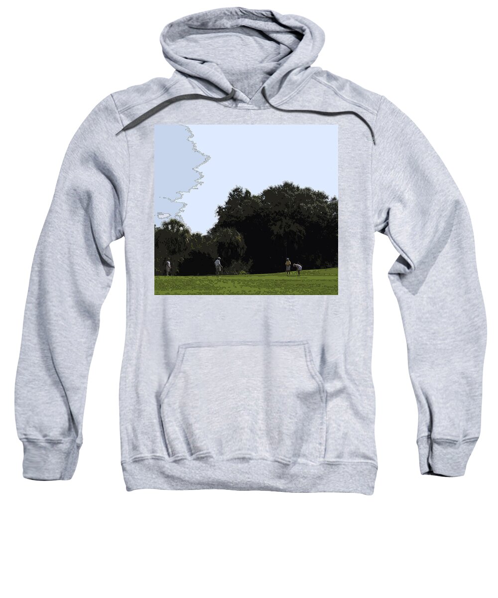 Golf Sweatshirt featuring the photograph Sunday Morning Foursome by James Rentz