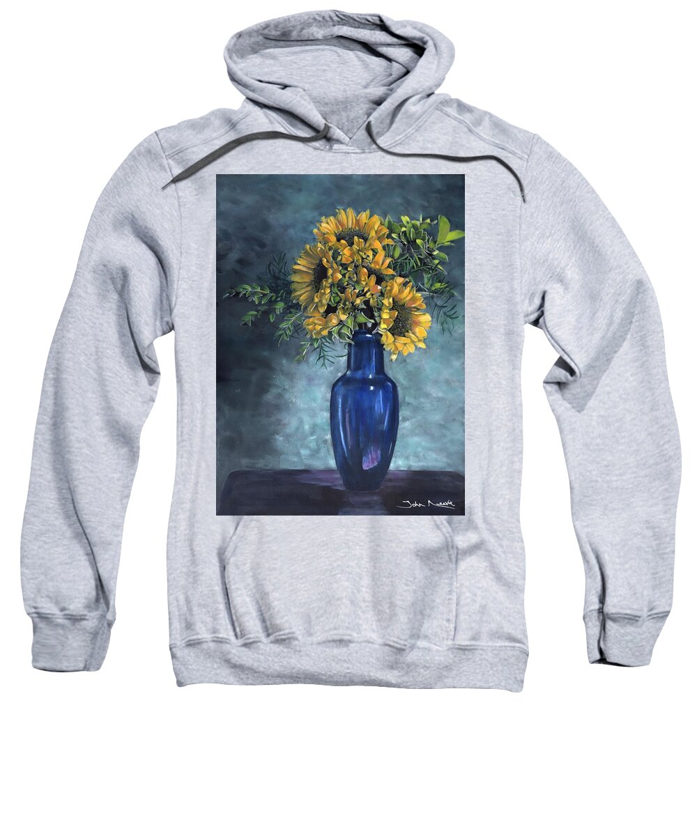 Sunflower Sweatshirt featuring the painting Sunflowers by John Neeve