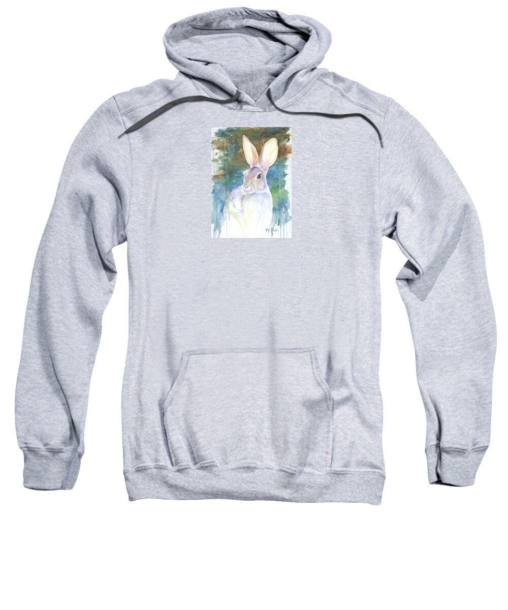 Bunny Sweatshirt featuring the painting Sunny Bunny by Marsha Karle
