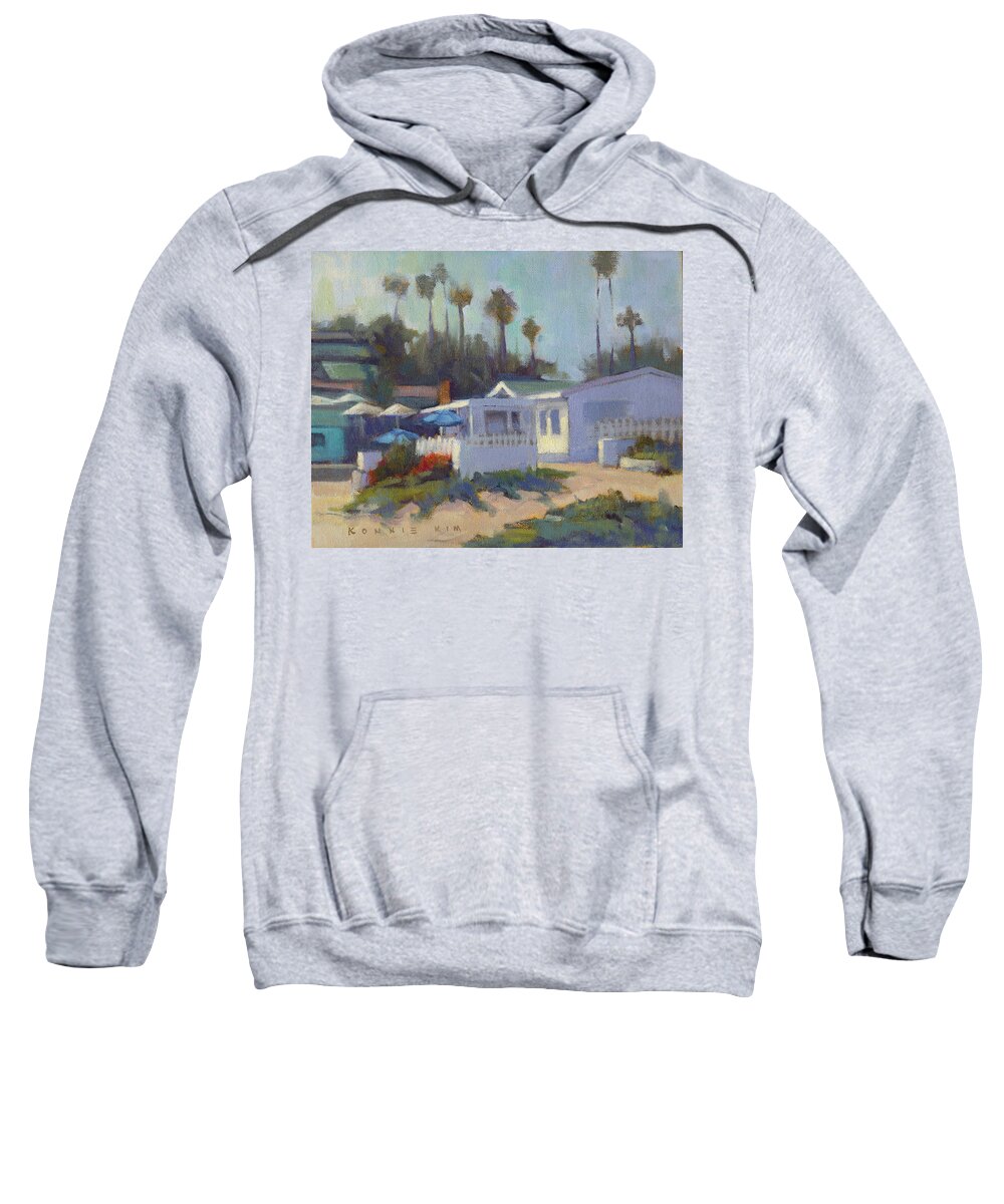 California Sweatshirt featuring the painting Sunny Day at Crystal Cove by Konnie Kim