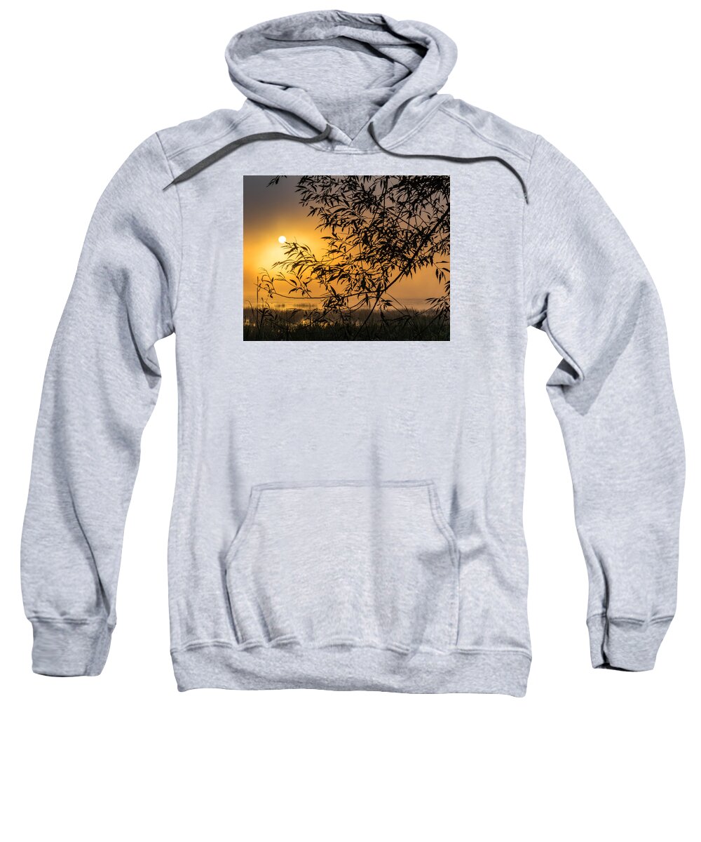 Sun Sweatshirt featuring the photograph Sunrise Fog by Marc Champagne