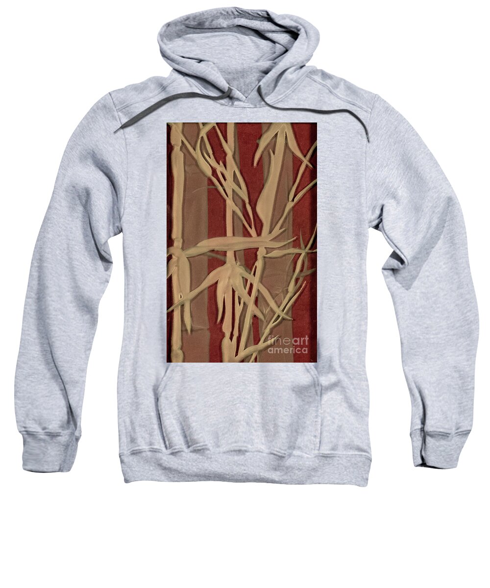 Bamboo Sweatshirt featuring the glass art Sunset Bamboo by Alone Larsen