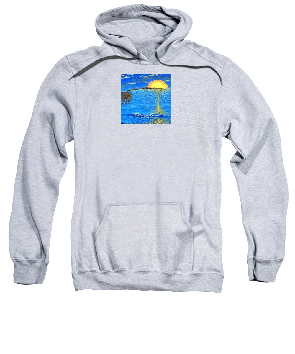 Sunset Dream Sweatshirt featuring the painting Sunset dream by Paul Carter