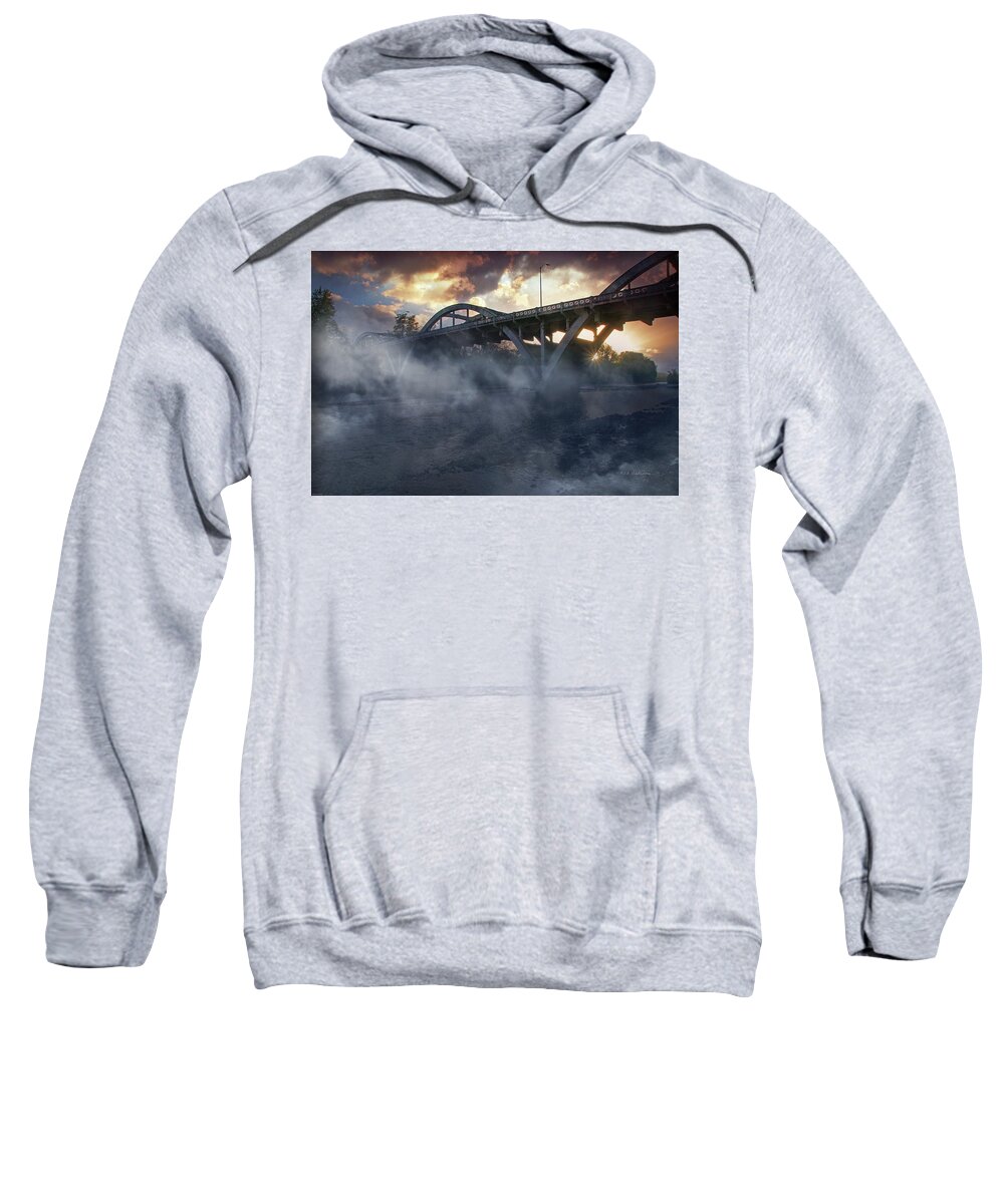 Photo-art Sweatshirt featuring the photograph Sunset Fog at Caveman Bridge by Mick Anderson