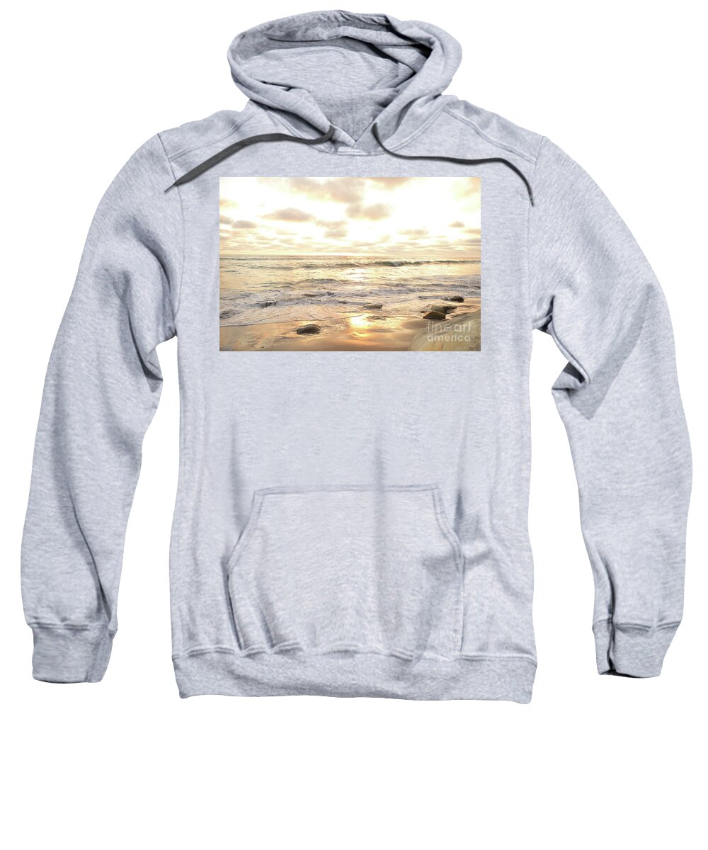 Gold Sweatshirt featuring the photograph Sunset in Golden Tones Torrey Pines Natural Preserves #1 by Heather Kirk