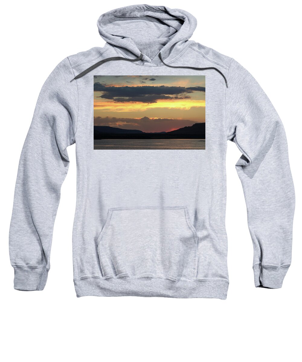 Sunset Sweatshirt featuring the photograph Sunset on Lake Abiquiu by David Diaz