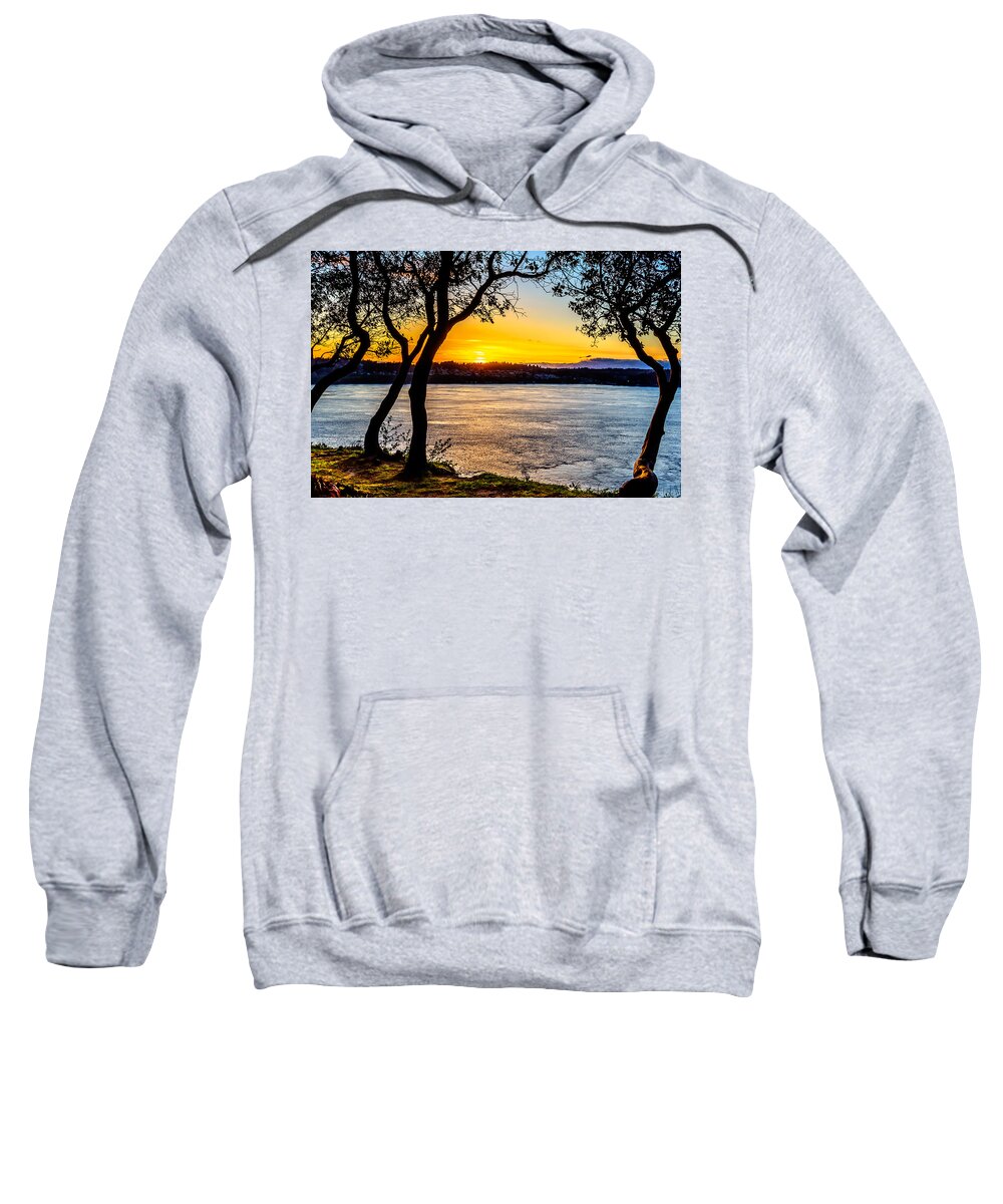 Puget Sweatshirt featuring the photograph Sunset on Tacoma Narrows by Rob Green