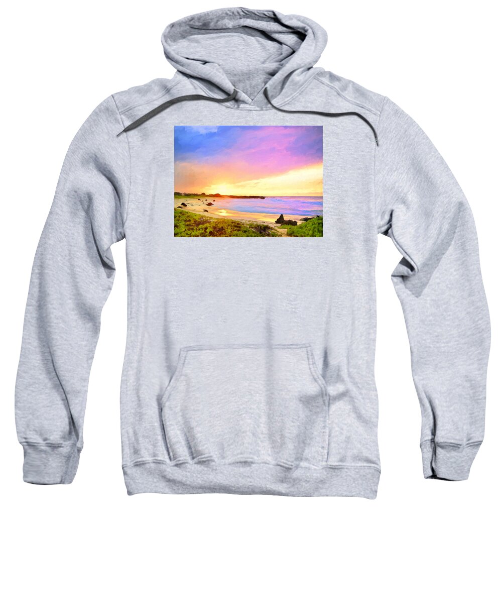 Sunset Sweatshirt featuring the painting Sunset Walk by Dominic Piperata