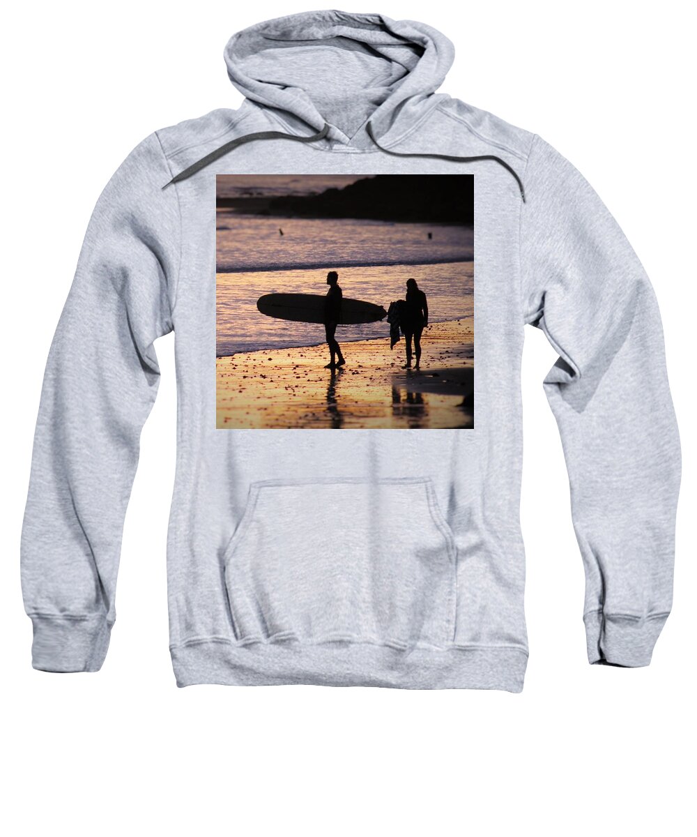 Surfer Sweatshirt featuring the photograph Surfer's Sunset by FD Graham