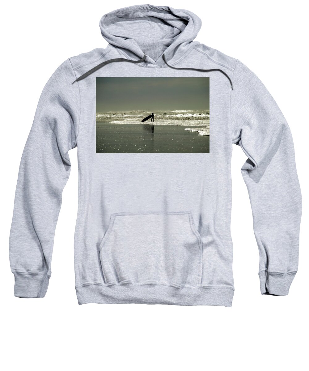 Surf Sweatshirt featuring the photograph Surfs up by Jason Hughes