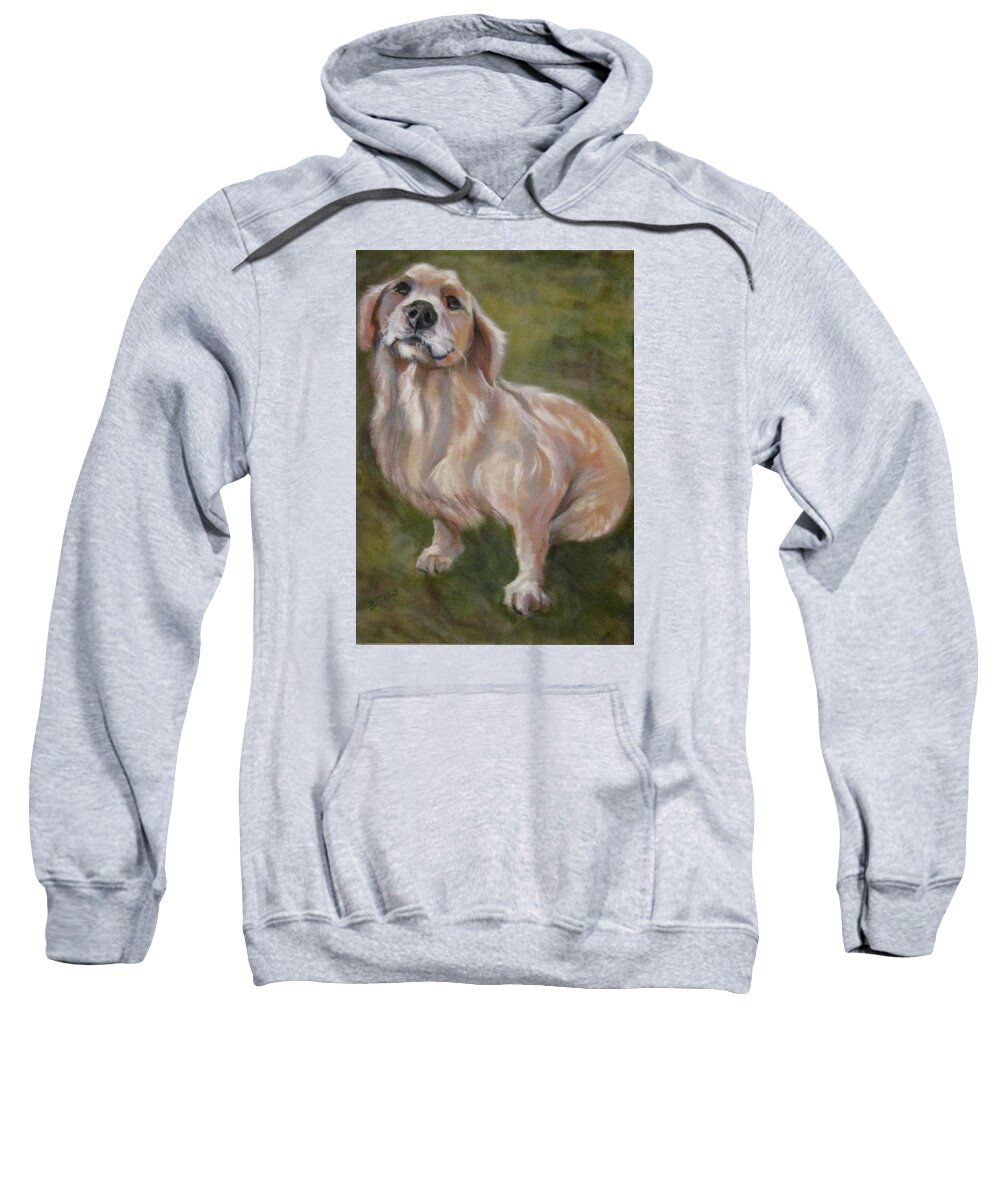 Dog Sweatshirt featuring the pastel Sweet Golden by Barbara O'Toole
