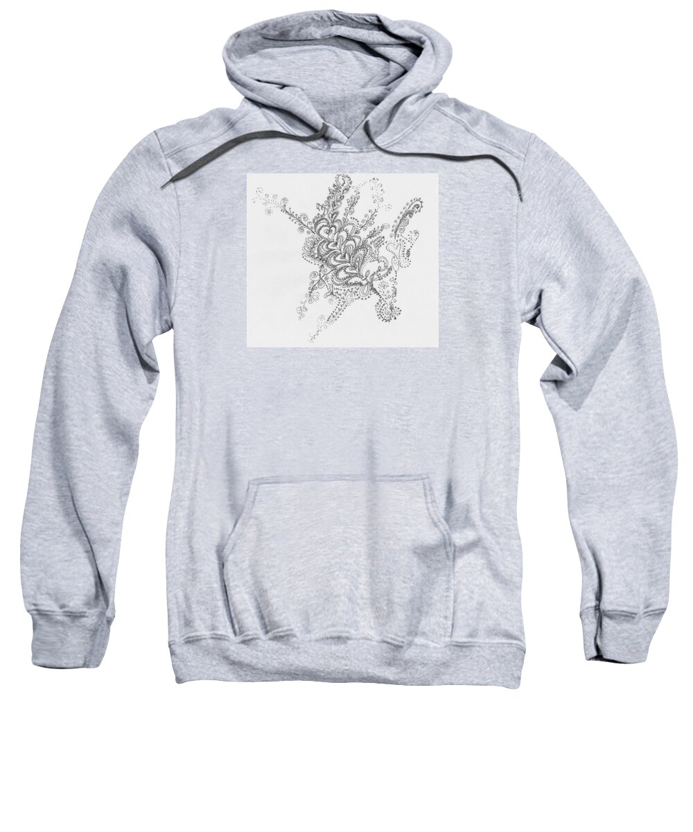 Caregiver Sweatshirt featuring the drawing Swirls by Carole Brecht