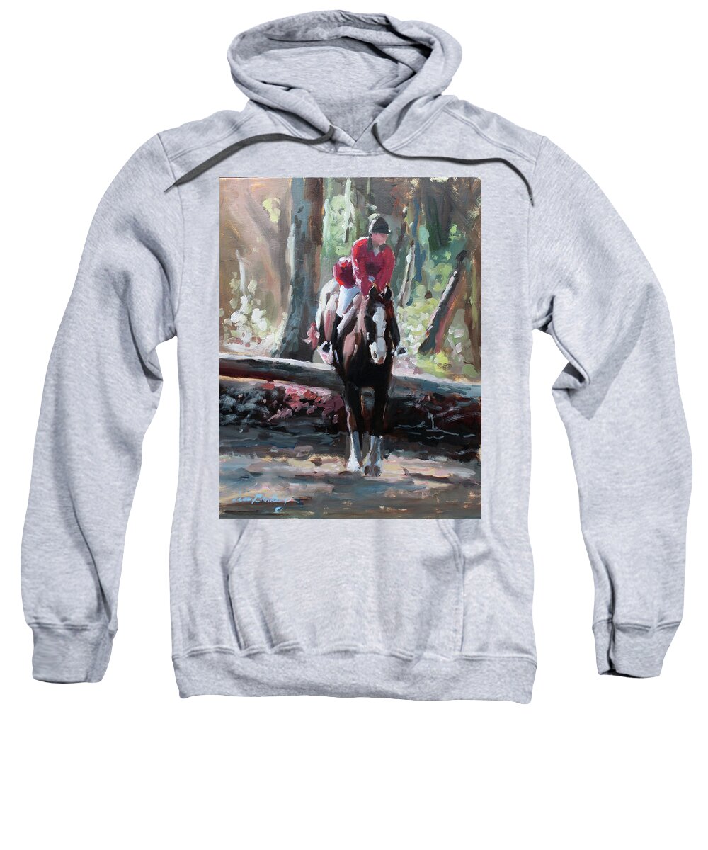 Horse Sweatshirt featuring the painting Tally Ho by Susan Bradbury