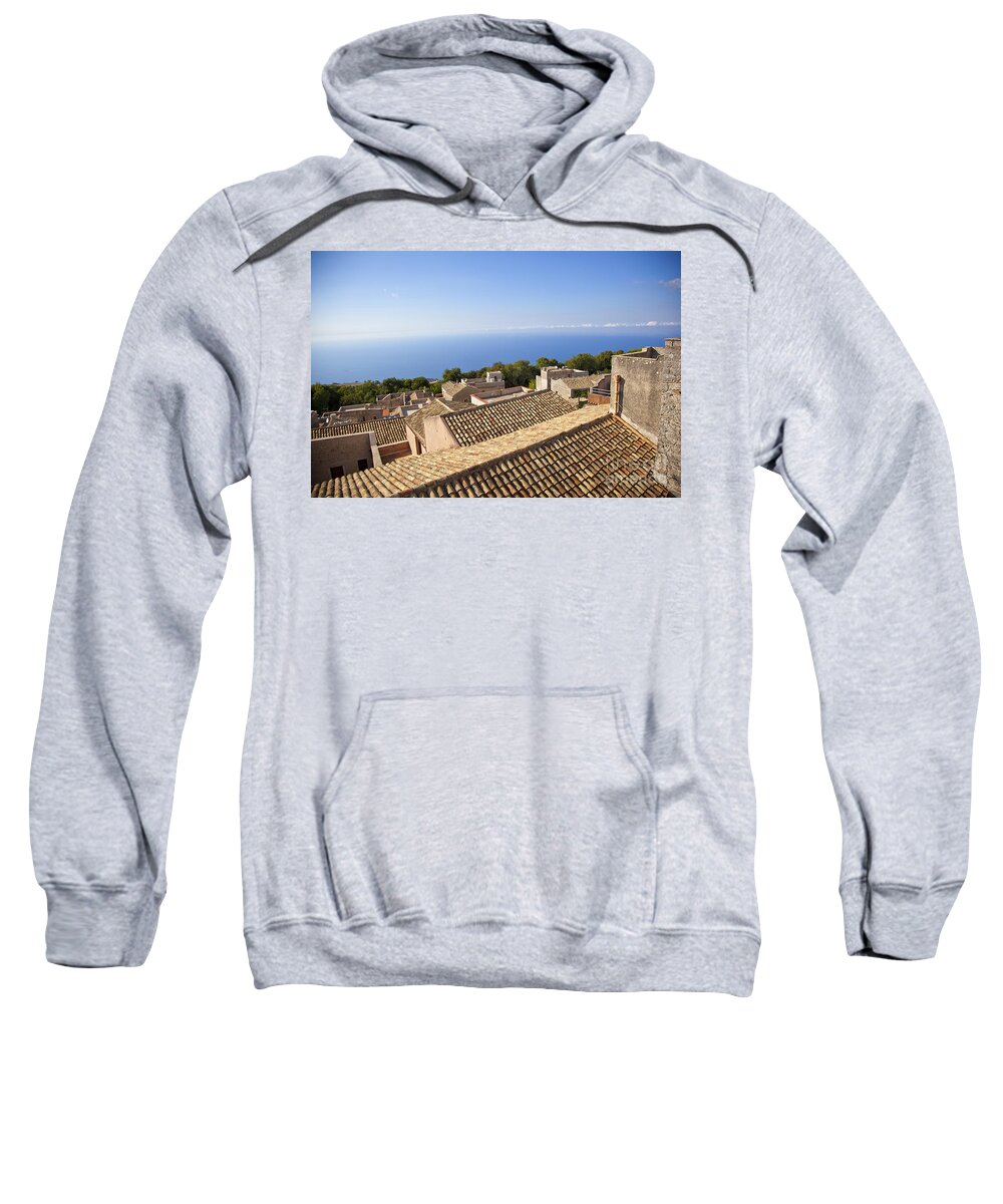 Rooftops Sweatshirt featuring the photograph Taormina Rooftops by Madeline Ellis