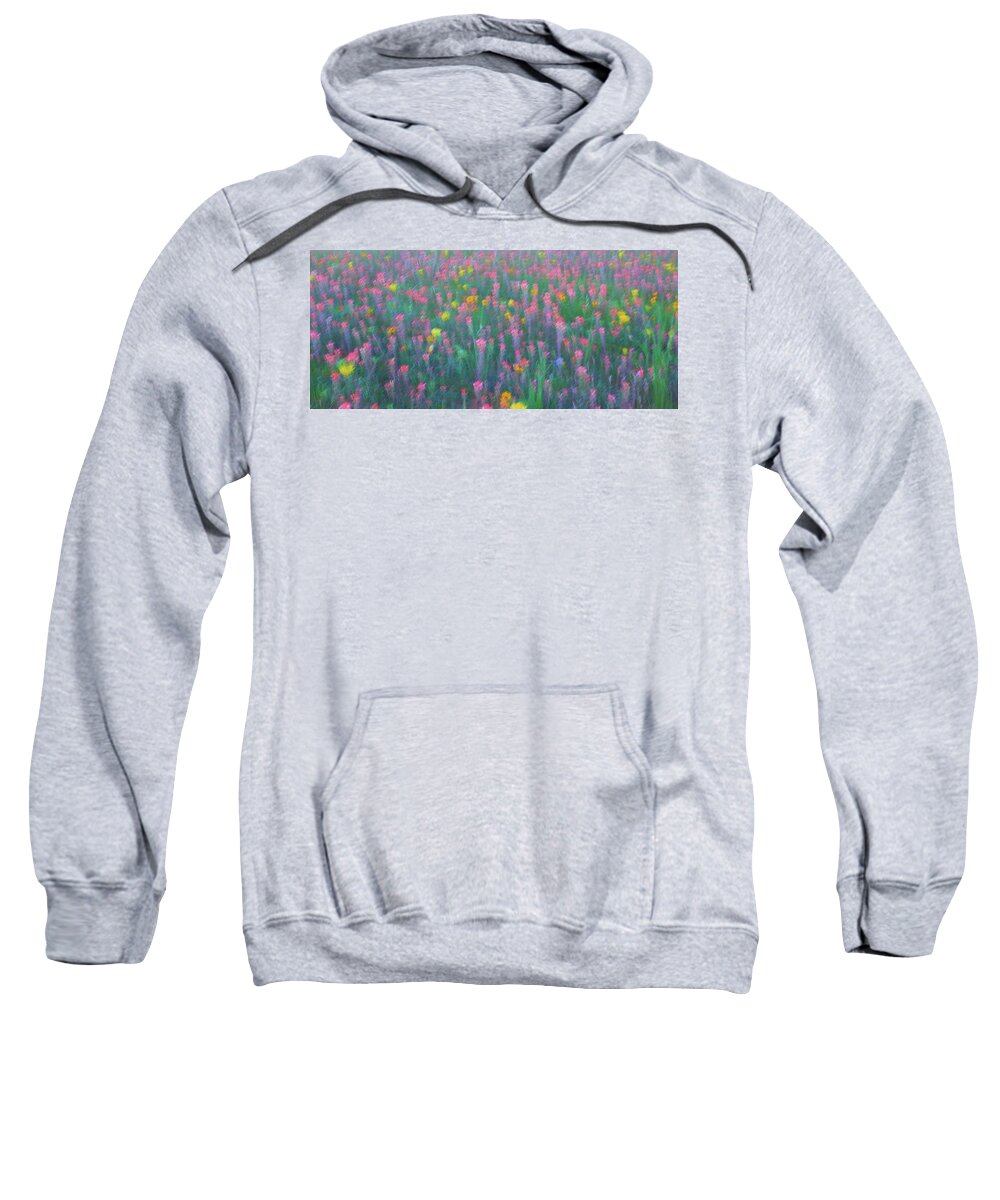 Blue Bonnets Sweatshirt featuring the photograph Texas Wildflowers Abstract by Robert Bellomy
