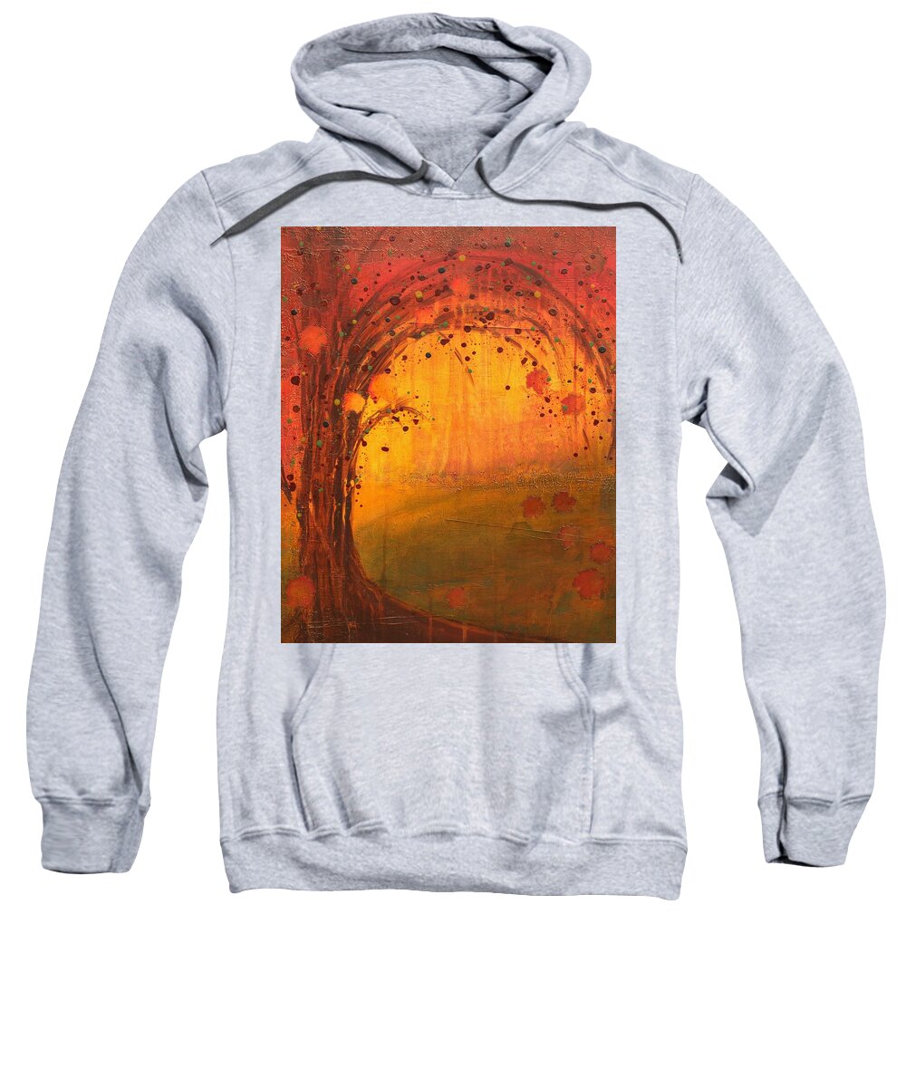 Acrylic Sweatshirt featuring the painting Textured Fall - Tree Series by Brenda O'Quin