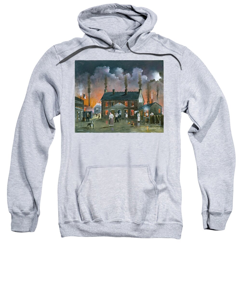 England Sweatshirt featuring the painting The Backyard - England by Ken Wood