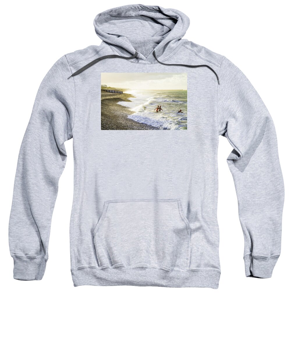 England Sweatshirt featuring the photograph The Bathers by Russell Styles