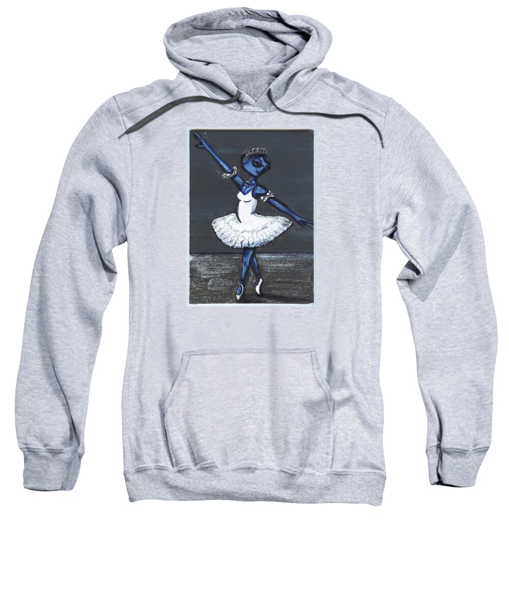 Dancer Sweatshirt featuring the painting The Blue Swan by Similar Alien