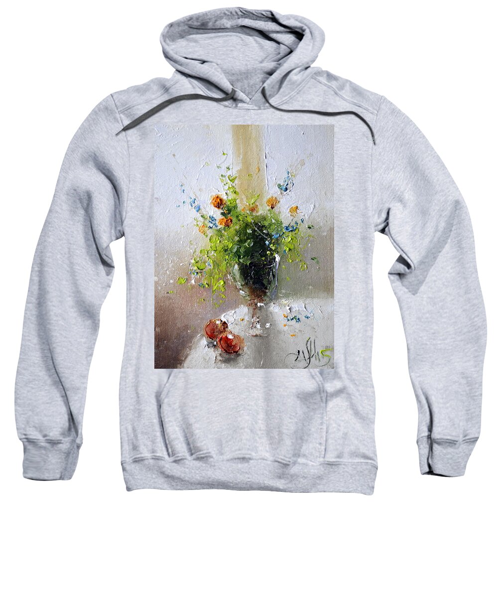 Russian Artists New Wave Sweatshirt featuring the painting The bouquet for Beloved Woman by Igor Medvedev