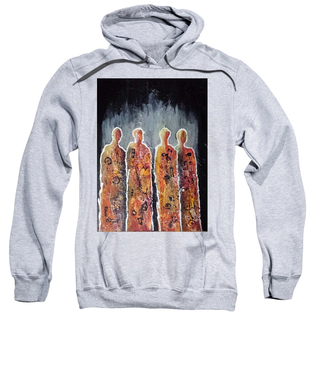 Abstract People Sweatshirt featuring the painting The Committee by Elise Boam