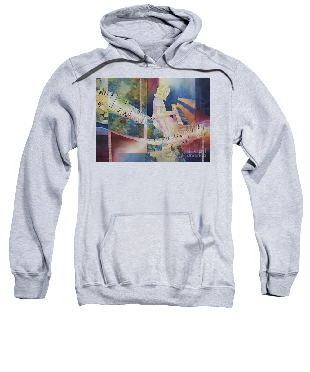 Music Sweatshirt featuring the painting The Composition by Deborah Ronglien