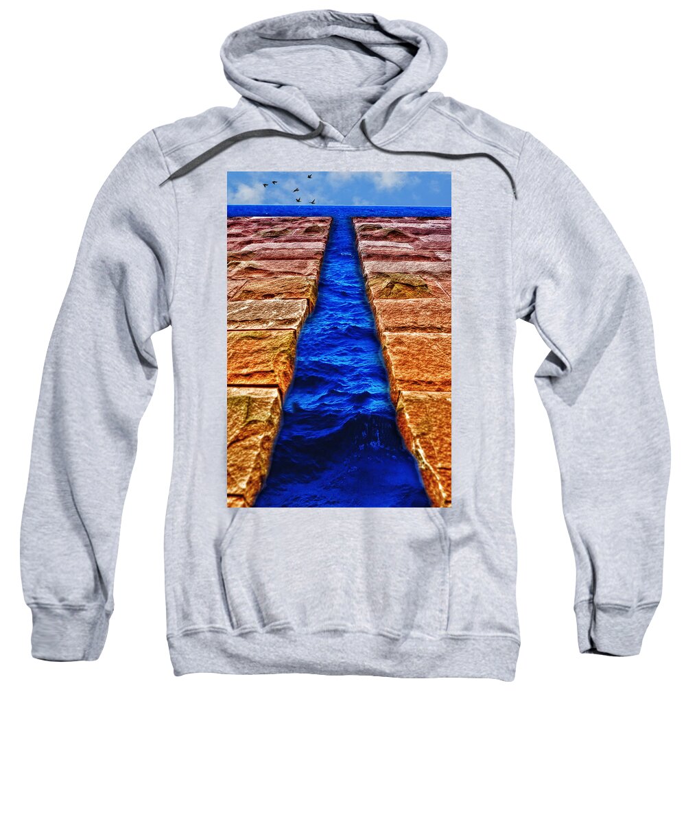 The Divide Sweatshirt featuring the photograph The Divide by Paul Wear