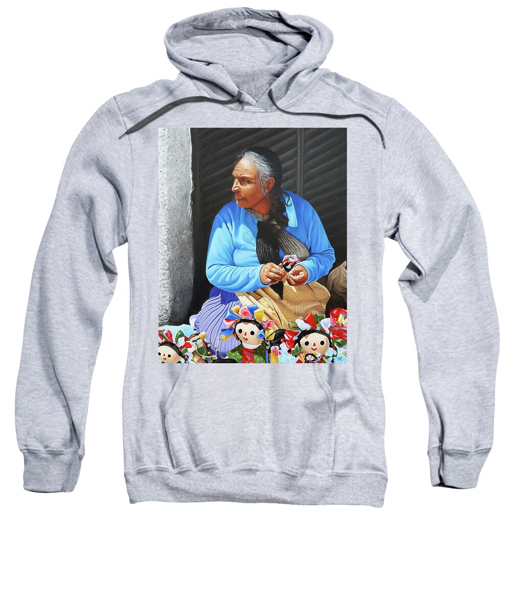 Doll Maker Sweatshirt featuring the painting The Doll Maker From Cabo by Vic Ritchey