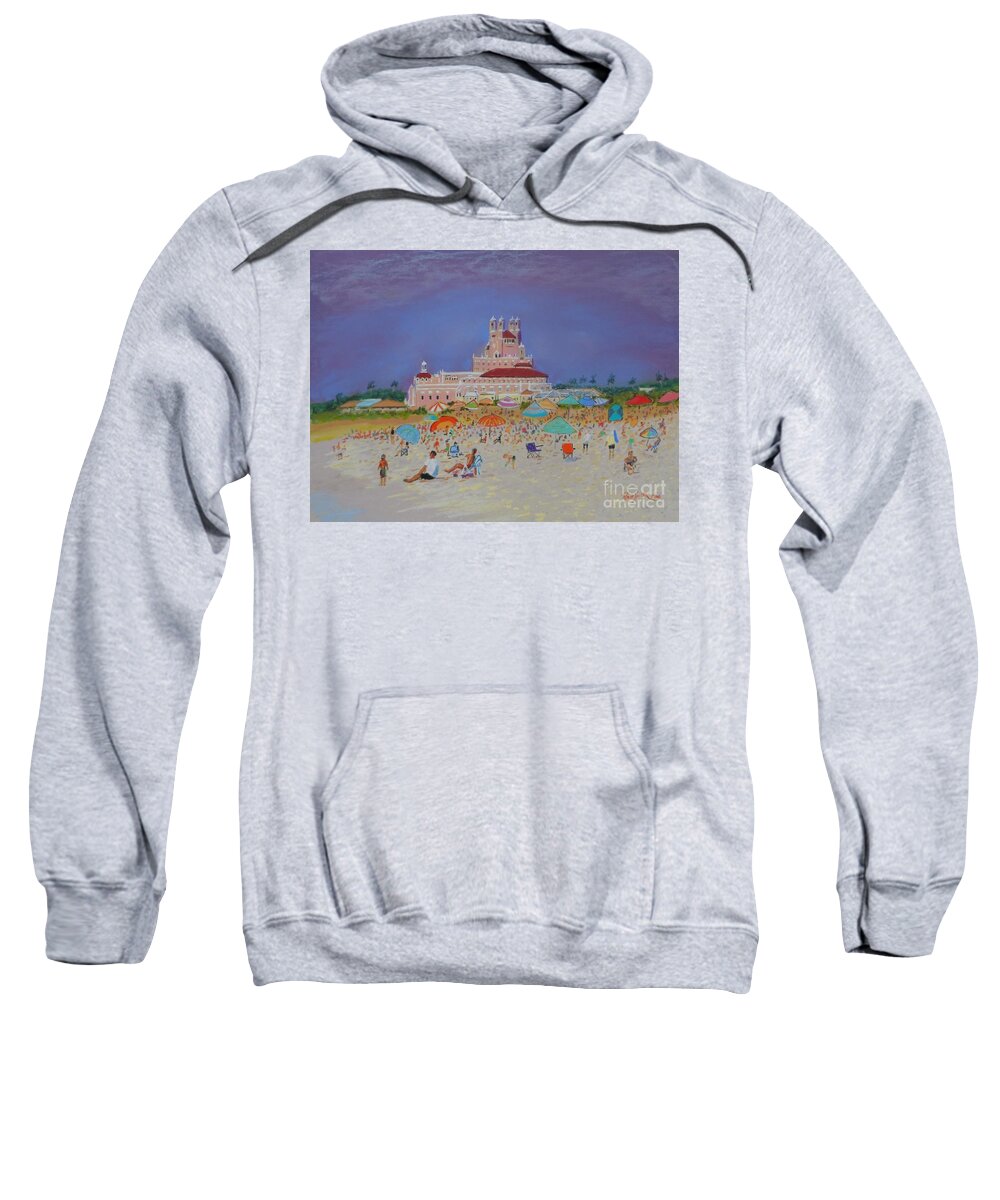 Pastels Sweatshirt featuring the pastel The Don CeSar,St.Pete's Beach by Rae Smith PAC