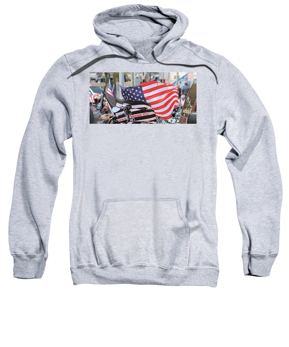 Flags Sweatshirt featuring the photograph The Flags Of Heroes by Robert Banach