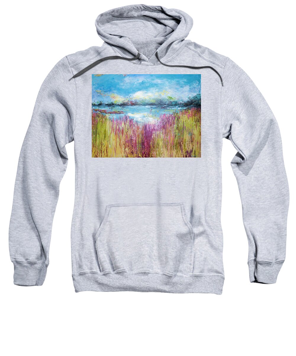 Beach Sweatshirt featuring the painting The Glade by Katrina Nixon