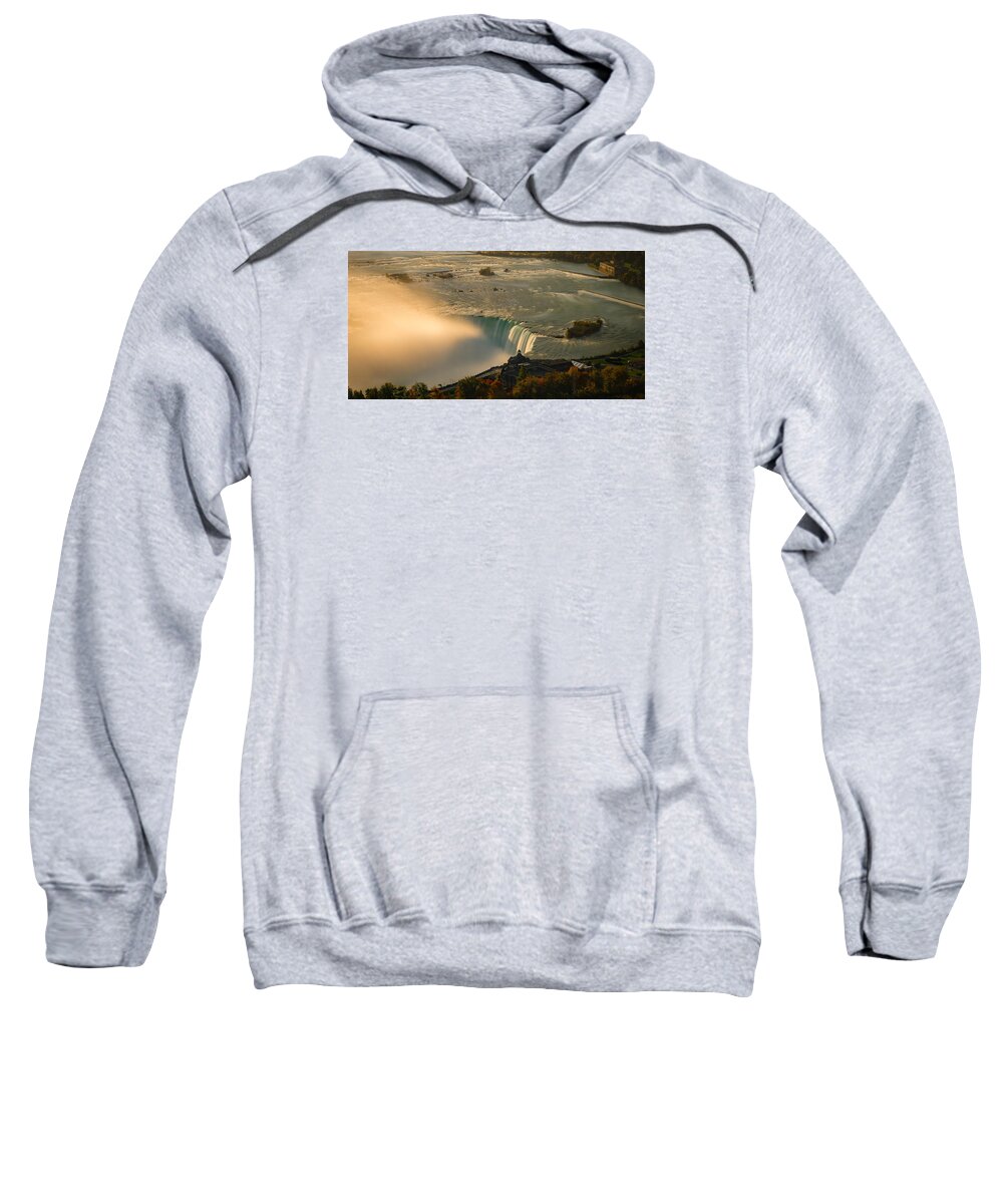 Niagara Falls Sweatshirt featuring the photograph The Golden Mist of Niagara by Mark Rogers