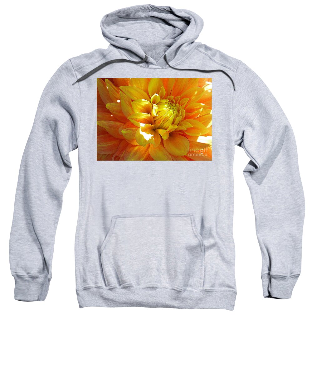 Flower Sweatshirt featuring the photograph The Heart of a Dahlia by Joyce Creswell