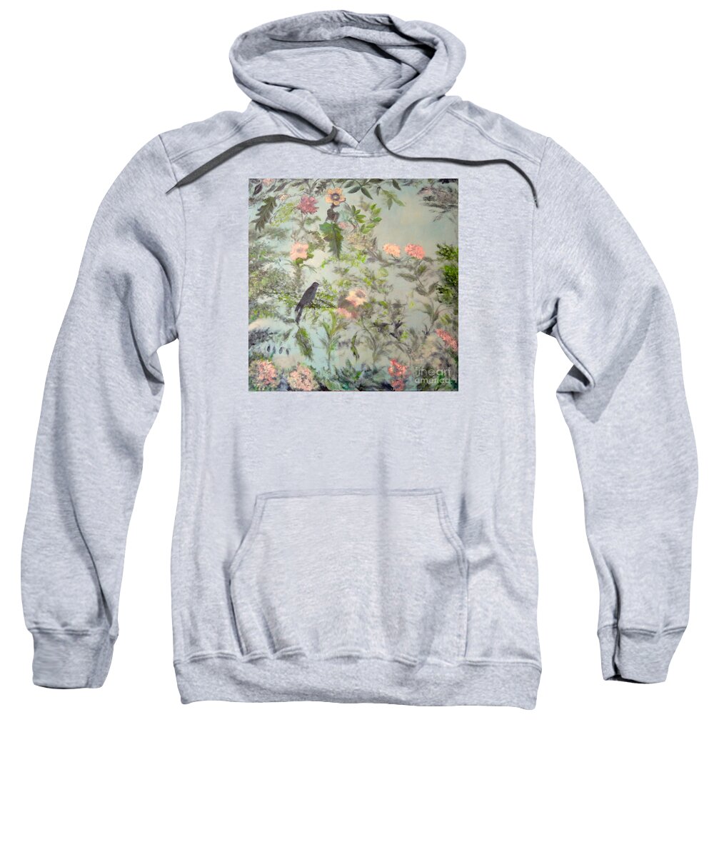 Gardenpainting Sweatshirt featuring the painting The Hidden Garden by Dagmar Helbig