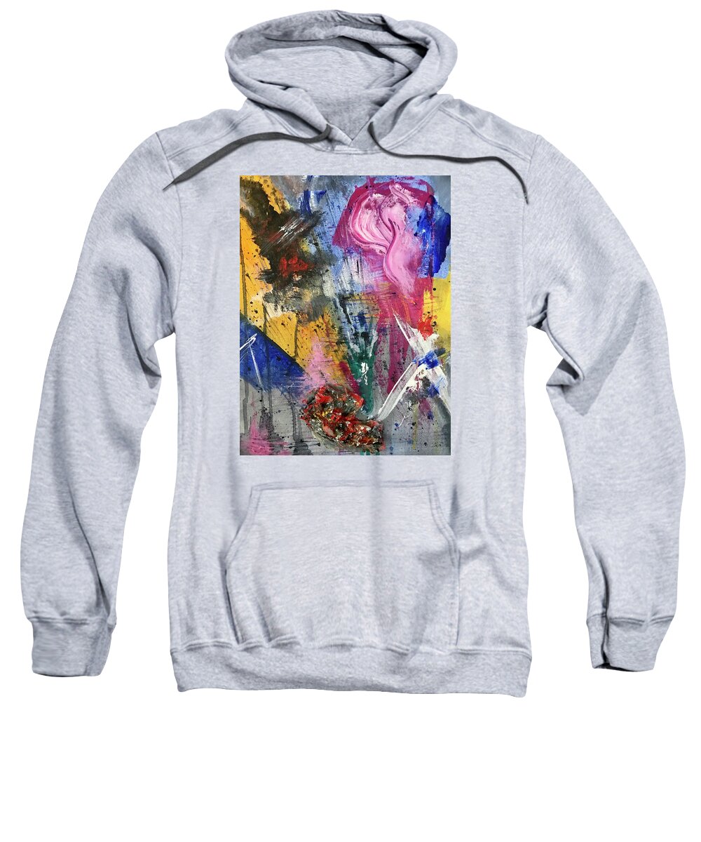 Painting Sweatshirt featuring the painting The Last Rose by Laura Jaffe