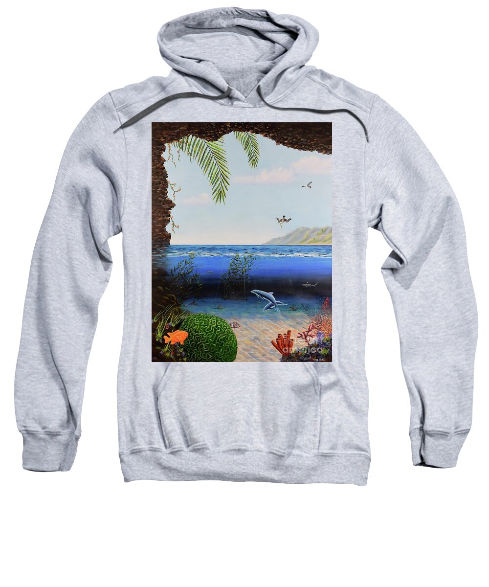 Ocean Sweatshirt featuring the painting The Living Ocean by Mary Scott