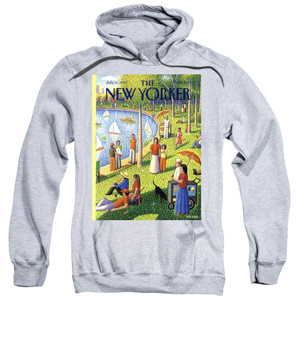 La Grande Jatte Sweatshirt featuring the painting The New Yorker July 15th, 1991 by Bob Knox