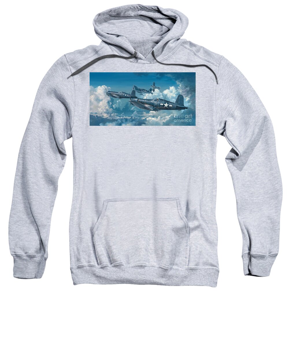 Wwii Sweatshirt featuring the painting The Old Breed by Randy Green