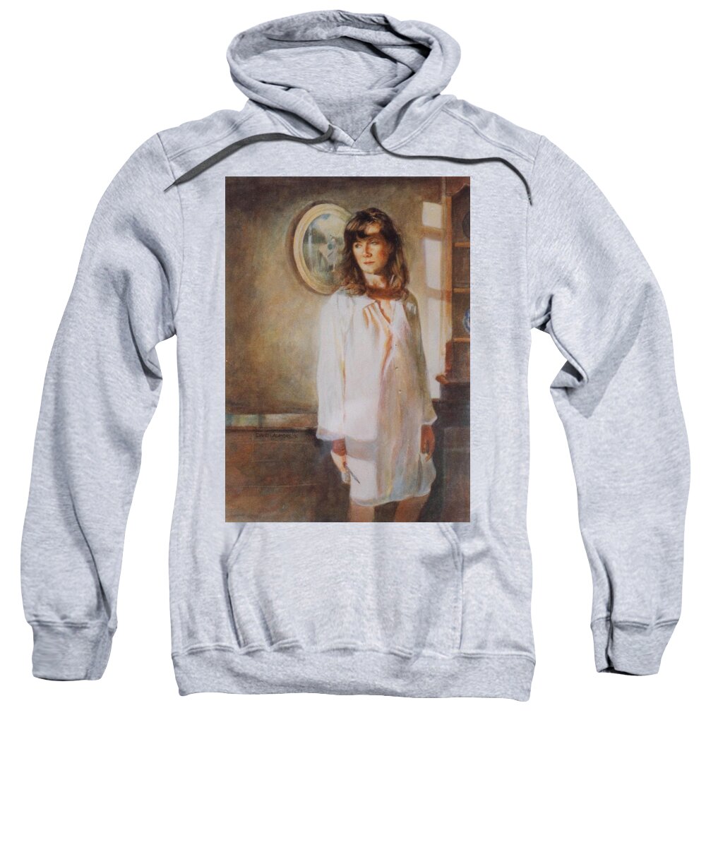 Portrait Sweatshirt featuring the painting The Old Watercolour by David Ladmore