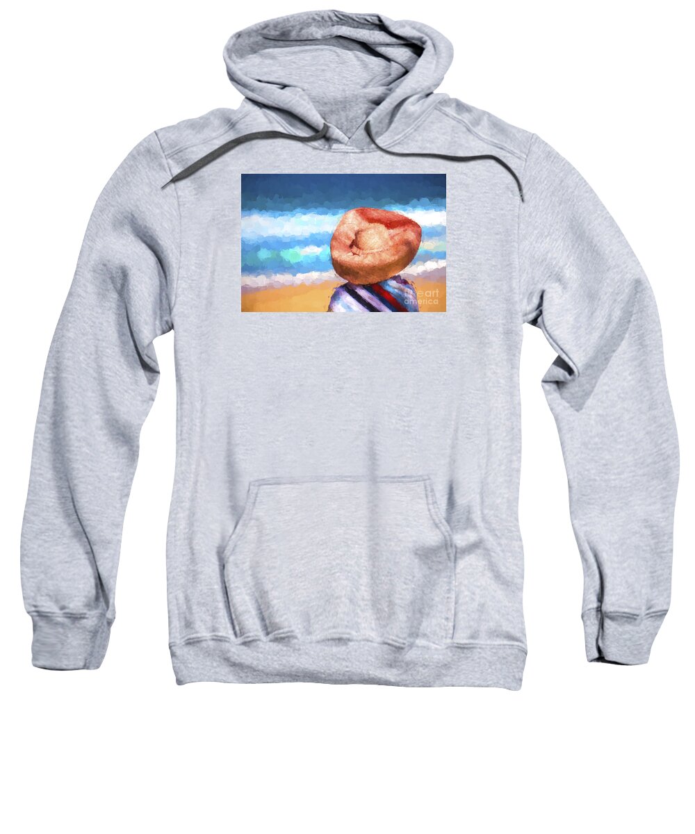 Avalon Beachl Sweatshirt featuring the photograph The orange hat by Sheila Smart Fine Art Photography