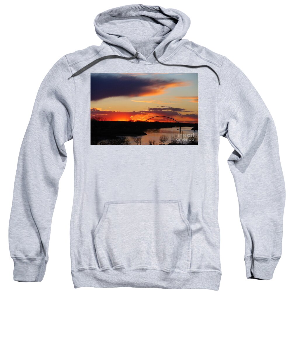 Sunset Sweatshirt featuring the photograph The other side of the Bridge by Yumi Johnson