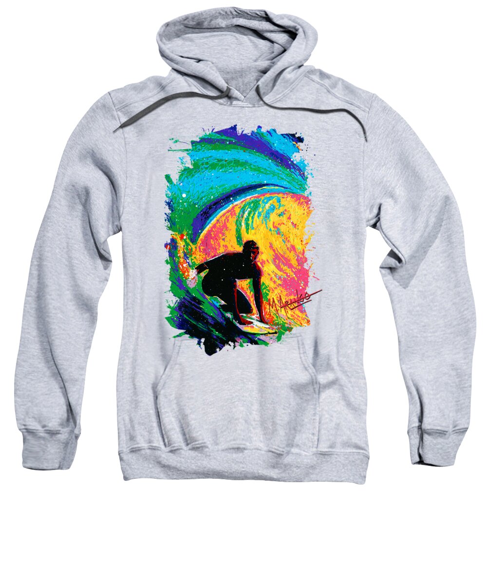 Wave Sweatshirt featuring the painting The Perfect Wave by Maria Arango