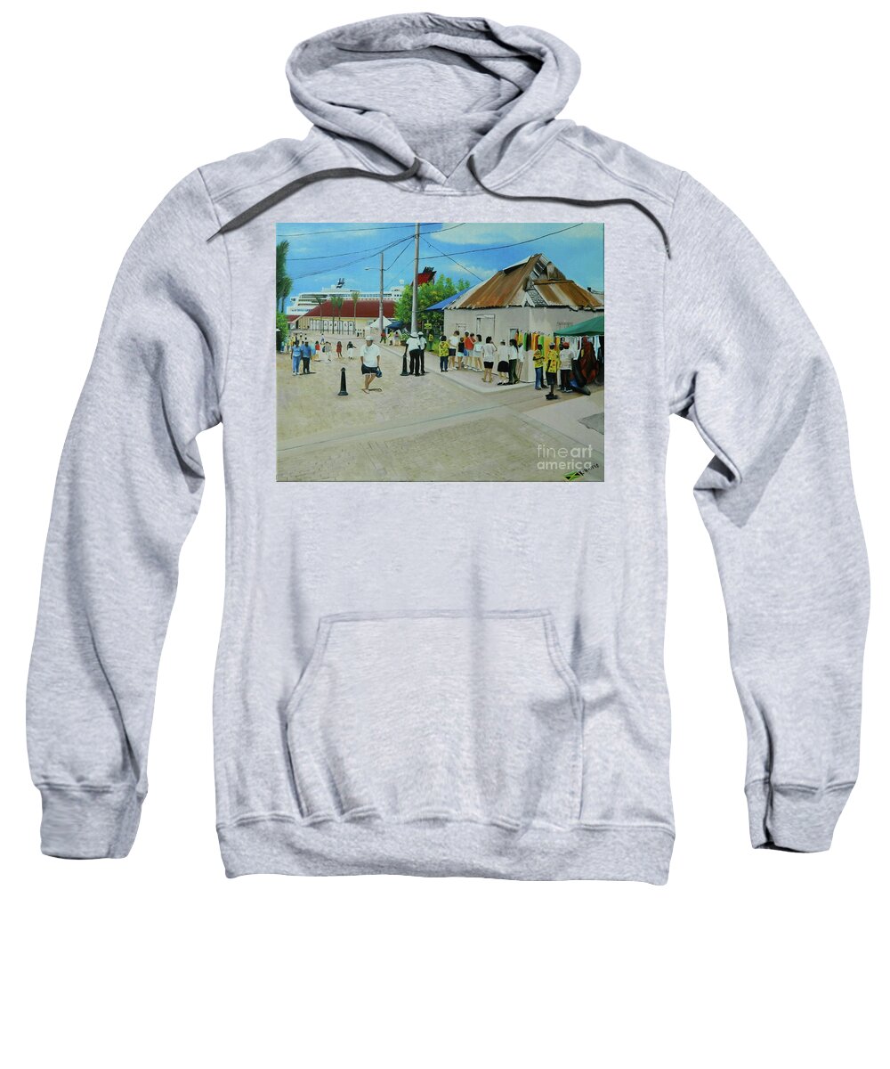 Jamaica Art Sweatshirt featuring the painting The Port Of Falmouth, Jamaica by Kenneth Harris